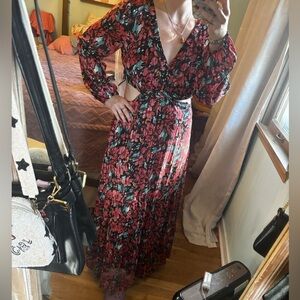 Skies Are Blue Vibrant Floral Long Sleeve Dress